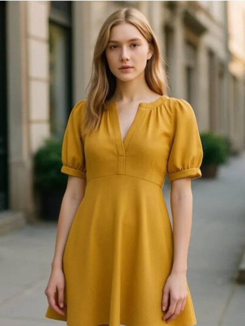 Calvin Klein Ponte Puff-Sleeve Dress